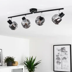 hofstein Plafonnier Lexington Chrome, Noir, 4 lumières