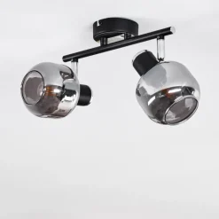 hofstein Plafonnier Lexington Chrome, Noir, 2 lumières