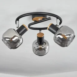Suspension Verre Fumé-hofstein Plafonnier Lexington Noir, 3 lumières