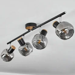 Suspension Verre Fumé-hofstein Plafonnier Lexington Noir, 4 lumières