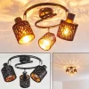 Lampes En Tissu-hofstein Plafonnier Liared Chrome, Noir, 3 lumières