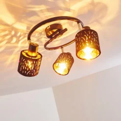 Lampes En Tissu-hofstein Plafonnier Liared Chrome, Noir, 3 lumières