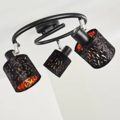 Lampes En Tissu-hofstein Plafonnier Liared Chrome, Noir, 3 lumières