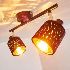 Lampes En Tissu-hofstein Plafonnier Liared Noir, 2 lumières