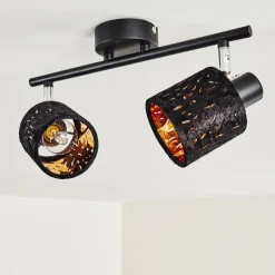 Lampes En Tissu-hofstein Plafonnier Liared Noir, 2 lumières