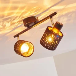 Lampes En Tissu-hofstein Plafonnier Liared Noir, 2 lumières