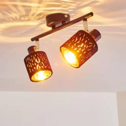 Lampes En Tissu-hofstein Plafonnier Liared Noir, 2 lumières