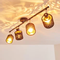 Lampes En Tissu-hofstein Plafonnier Liared Noir, 4 lumières