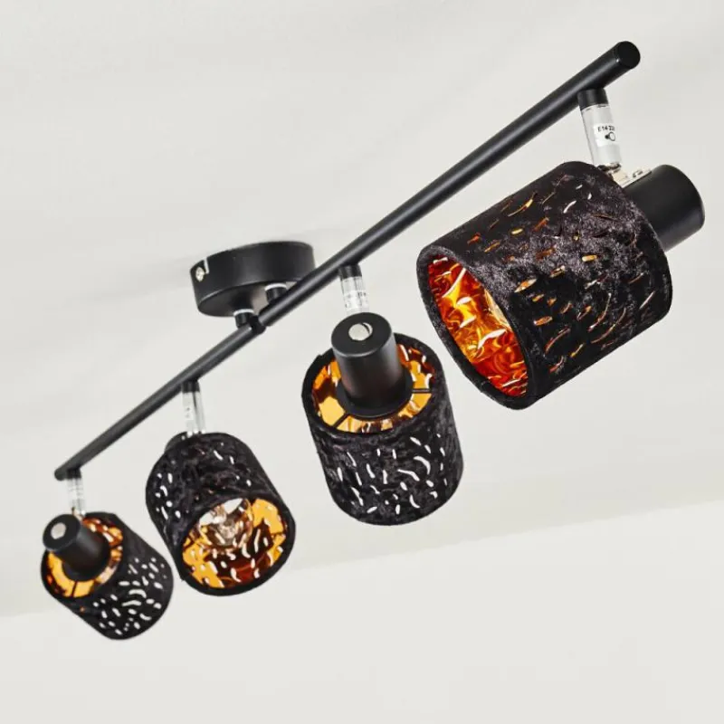 Lampes En Tissu-hofstein Plafonnier Liared Noir, 4 lumières