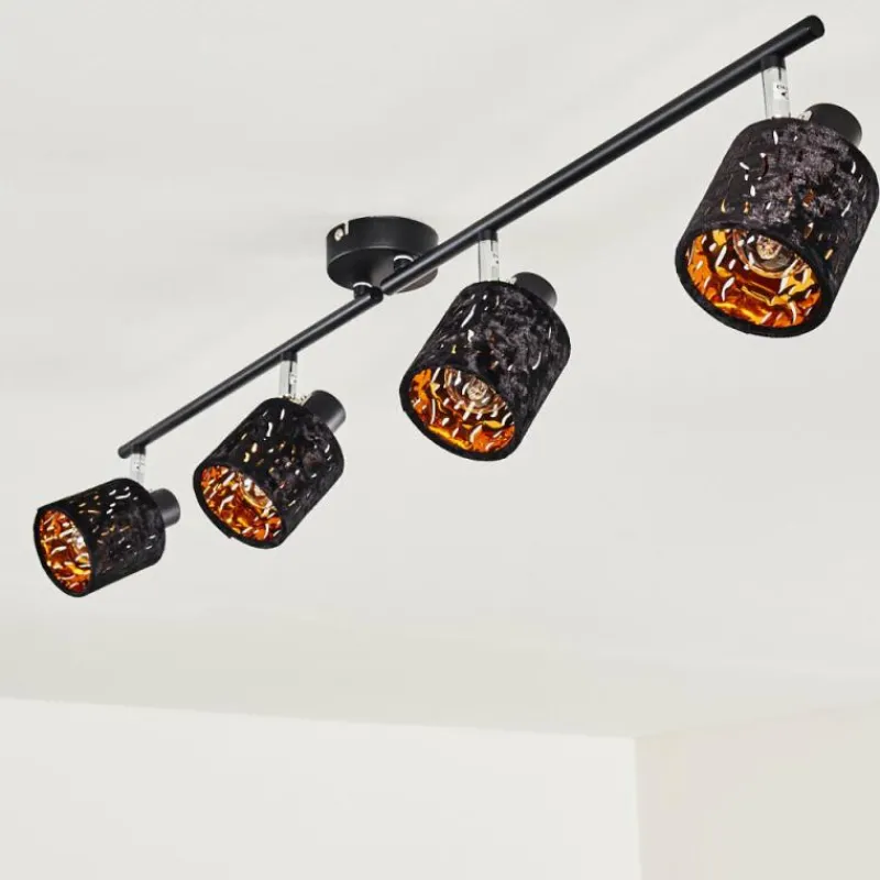 Lampes En Tissu-hofstein Plafonnier Liared Noir, 4 lumières
