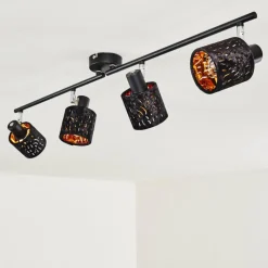 Lampes En Tissu-hofstein Plafonnier Liared Noir, 4 lumières