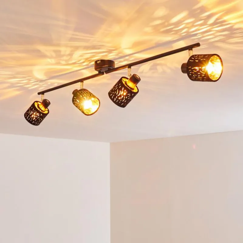 Lampes En Tissu-hofstein Plafonnier Liared Noir, 4 lumières