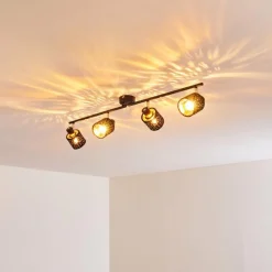 Lampes En Tissu-hofstein Plafonnier Liared Noir, 4 lumières