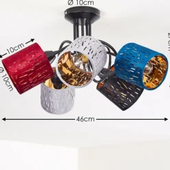 Lampes En Tissu-hofstein Plafonnier Liared Noir, 5 lumières