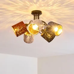 Lampes En Tissu-hofstein Plafonnier Liared Noir, 5 lumières