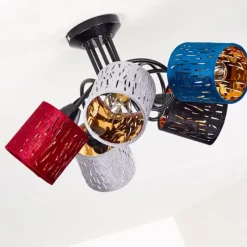 Lampes En Tissu-hofstein Plafonnier Liared Noir, 5 lumières