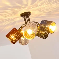 Lampes En Tissu-hofstein Plafonnier Liared Noir, 5 lumières