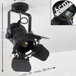 Lampes Industrielles-hofstein Plafonnier Lichinga Noir, 1 lumière