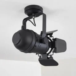 Lampes Industrielles-hofstein Plafonnier Lichinga Noir, 1 lumière