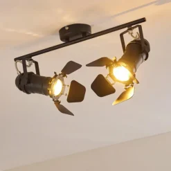 hofstein Plafonnier Lichinga Noir, 2 lumières* Spots Et Projecteurs