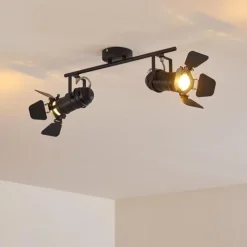 hofstein Plafonnier Lichinga Noir, 2 lumières* Spots Et Projecteurs