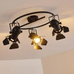 Lampes Industrielles-hofstein Plafonnier Lichinga Noir, 3 lumières