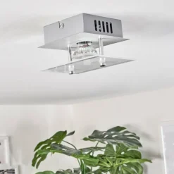 hofstein Plafonnier Liestal LED Nickel mat, 1 lumière