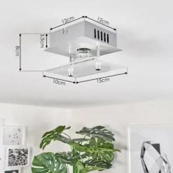 hofstein Plafonnier Liestal LED Nickel mat, 1 lumière