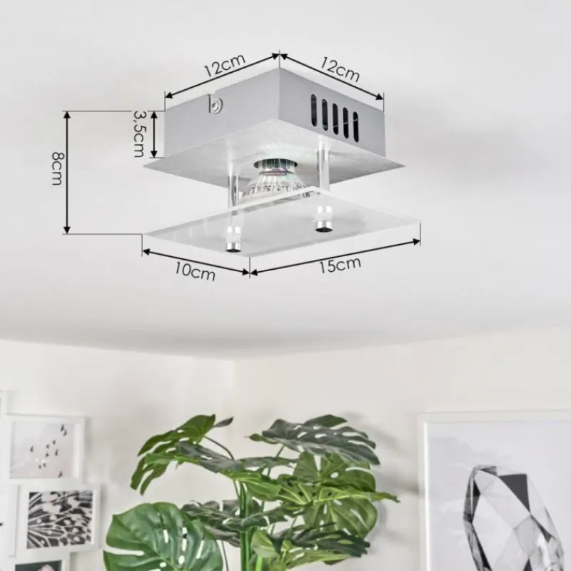 hofstein Plafonnier Liestal LED Nickel mat, 1 lumière