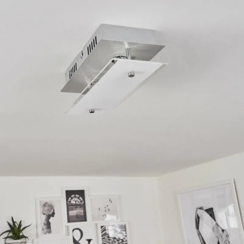 hofstein Plafonnier Liestal LED Nickel mat, 2 lumières