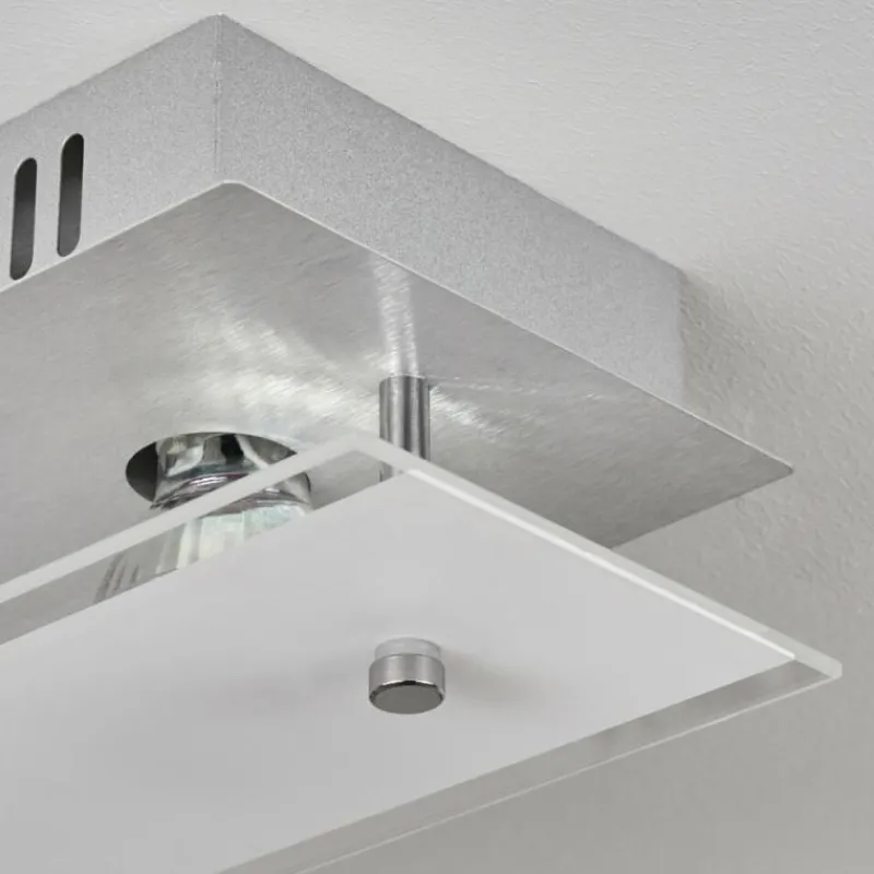 hofstein Plafonnier Liestal LED Nickel mat, 2 lumières