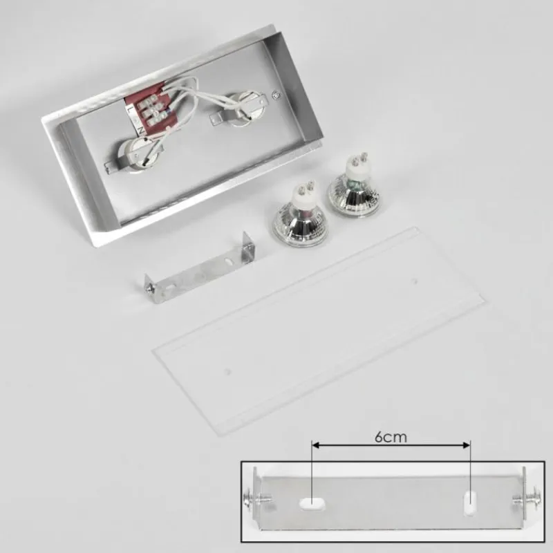 hofstein Plafonnier Liestal LED Nickel mat, 2 lumières