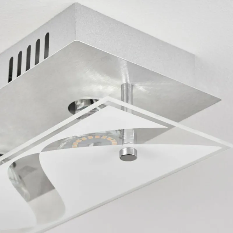 hofstein Plafonnier Liestal LED Nickel mat, 2 lumières