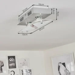 hofstein Plafonnier Liestal LED Nickel mat, 2 lumières