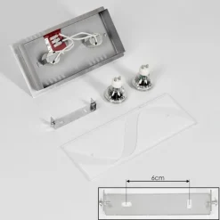 hofstein Plafonnier Liestal LED Nickel mat, 2 lumières