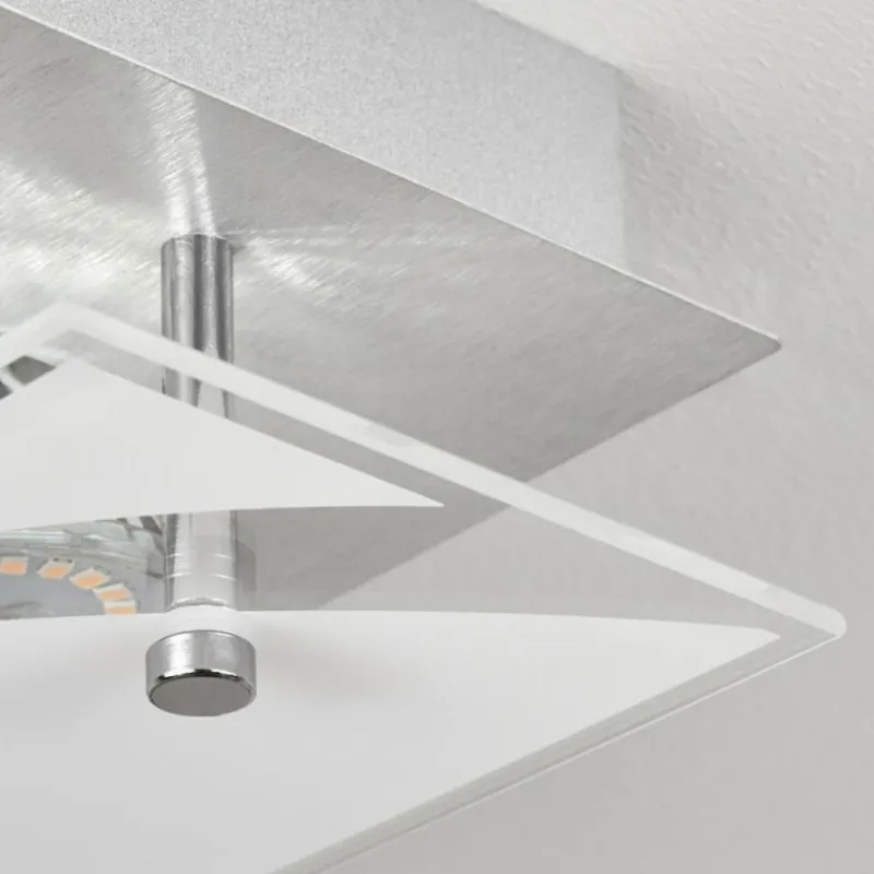 hofstein Plafonnier Liestal LED Nickel mat, 2 lumières