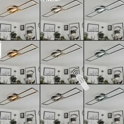 hofstein Plafonnier Lillavois LED Noir, 1 lumière, Télécommandes