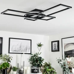 hofstein Plafonnier Lillavois LED Noir, 1 lumière, Télécommandes