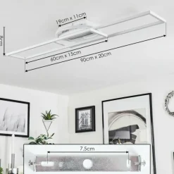 hofstein Plafonnier Lillavois LED Blanc, 1 lumière, Télécommandes