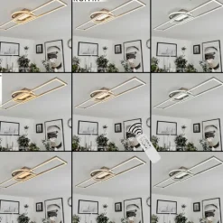 hofstein Plafonnier Lillavois LED Nickel mat, 1 lumière, Télécommandes