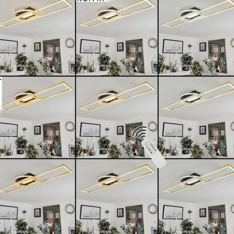 hofstein Plafonnier Lillavois LED Noir, 1 lumière, Télécommandes