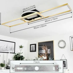 hofstein Plafonnier Lillavois LED Noir, 1 lumière, Télécommandes