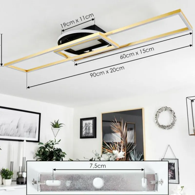 hofstein Plafonnier Lillavois LED Noir, 1 lumière, Télécommandes