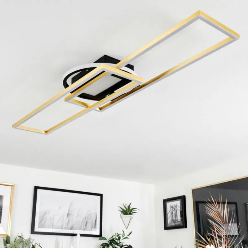 hofstein Plafonnier Lillavois LED Noir, 1 lumière, Télécommandes