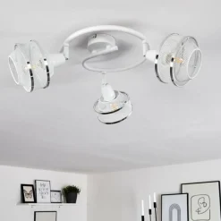 Luminaires Rustiques-hofstein Plafonnier Limassol Chrome, Blanc, 3 lumières