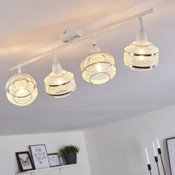 Luminaires Rustiques-hofstein Plafonnier Limassol Chrome, Blanc, 4 lumières