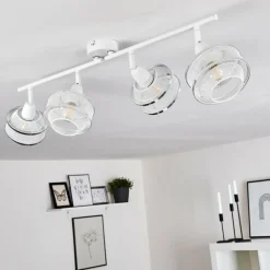 Luminaires Rustiques-hofstein Plafonnier Limassol Chrome, Blanc, 4 lumières