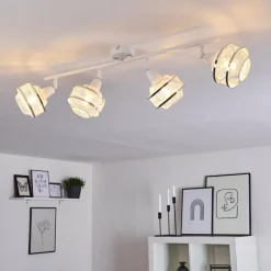 Luminaires Rustiques-hofstein Plafonnier Limassol Chrome, Blanc, 4 lumières