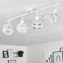 Luminaires Rustiques-hofstein Plafonnier Limassol Chrome, Blanc, 4 lumières