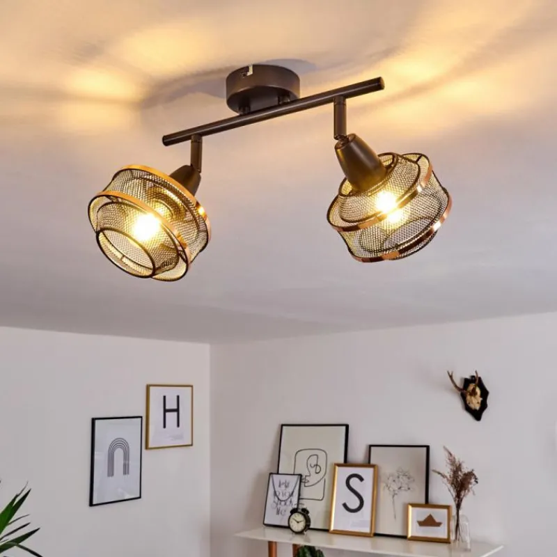 Luminaires Rustiques-hofstein Plafonnier Limassol Noir, 2 lumières